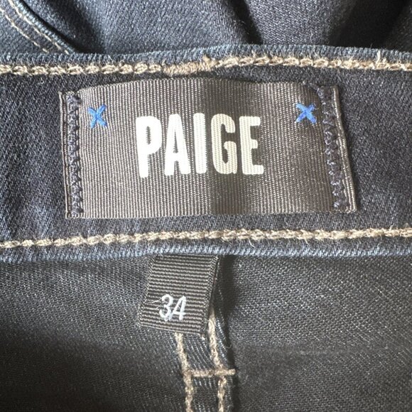 PAIGE jeans womans 34 dark wash, like new, croft, inseam 32, low rise - Picture 10 of 13